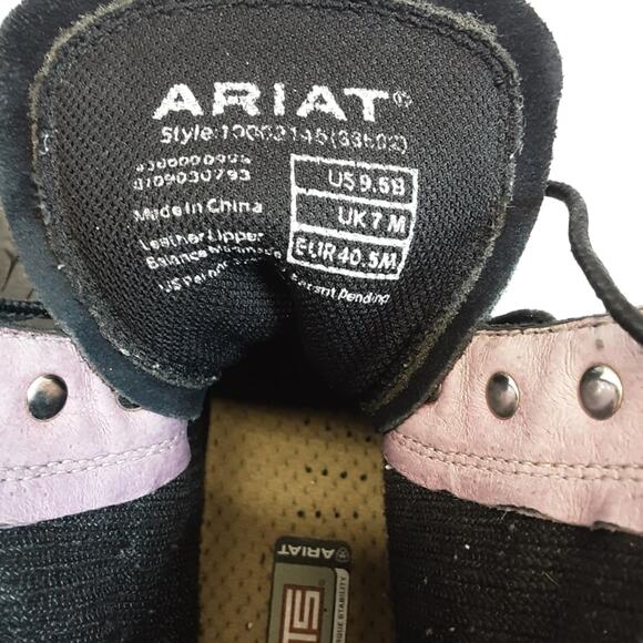 Ariat Black Leather Lace-Up Boots - Picture 7 of 8